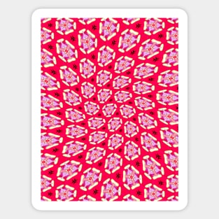 Red Passion Flower Pattern Sticker